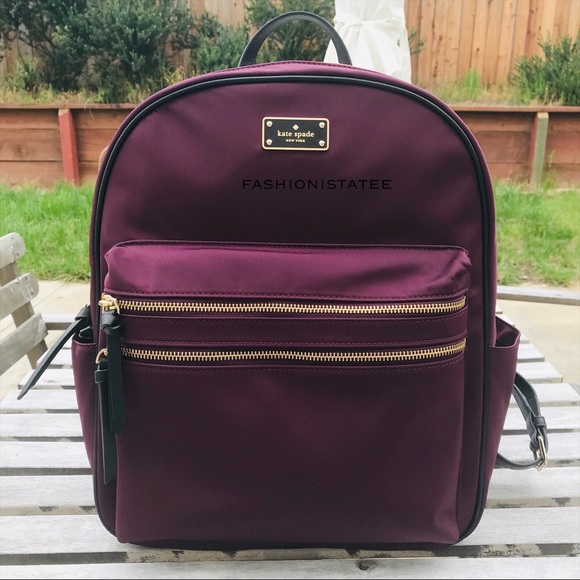 kate spade Handbags - Kate spade Bradley Wilson LARGE deep plum backpack